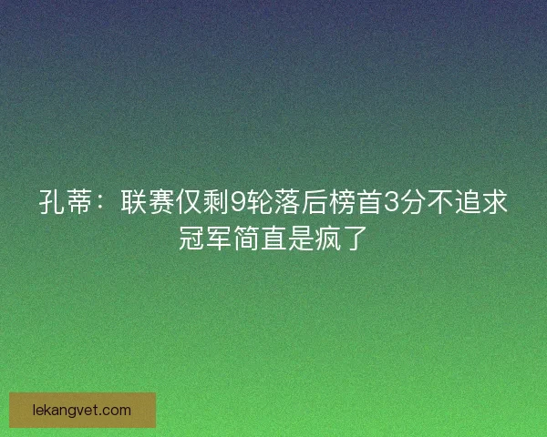 孔蒂：联赛仅剩9轮落后榜首3分不追求冠军简直是疯了