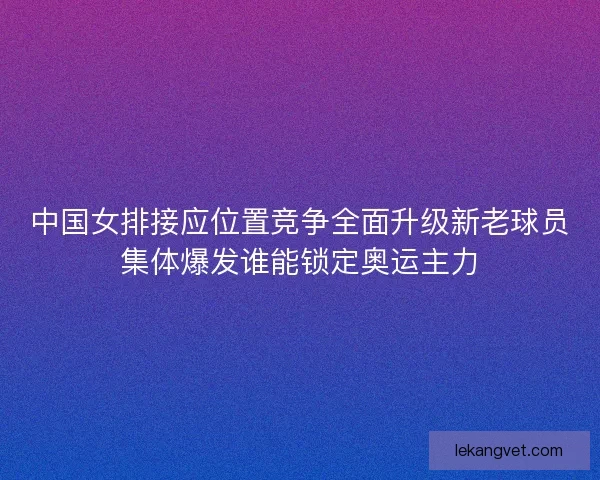 中国女排接应位置竞争全面升级新老球员集体爆发谁能锁定奥运主力 中国女排接应位置竞争全面升级新老球员集体爆发谁能锁定奥运主力