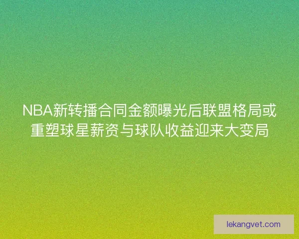 NBA新转播合同金额曝光后联盟格局或重塑球星薪资与球队收益迎来大变局 NBA新转播合同金额曝光后联盟格局或重塑球星薪资与球队收益迎来大变局
